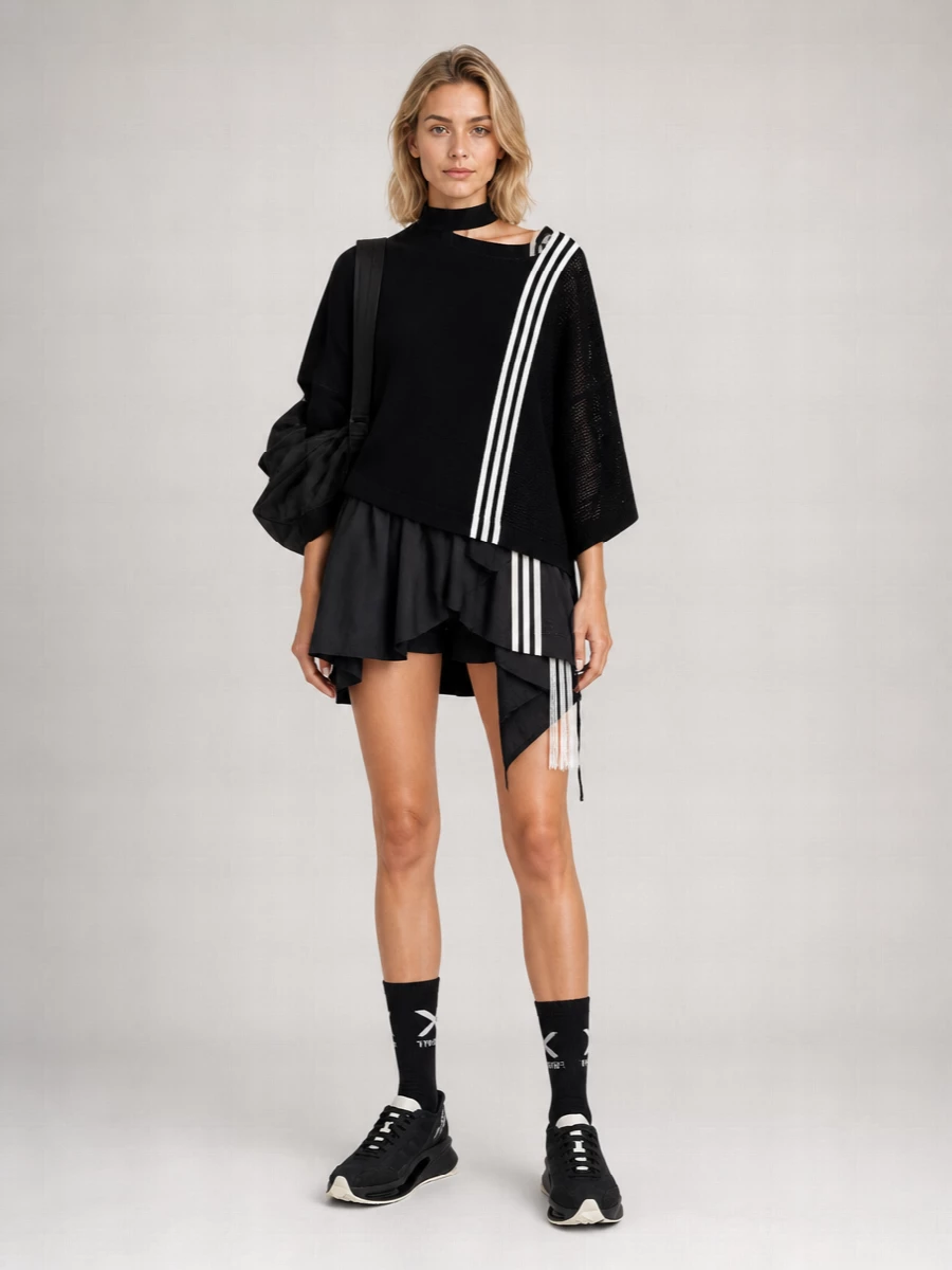 Y-3 Nylon Asymmetric Mini Skort