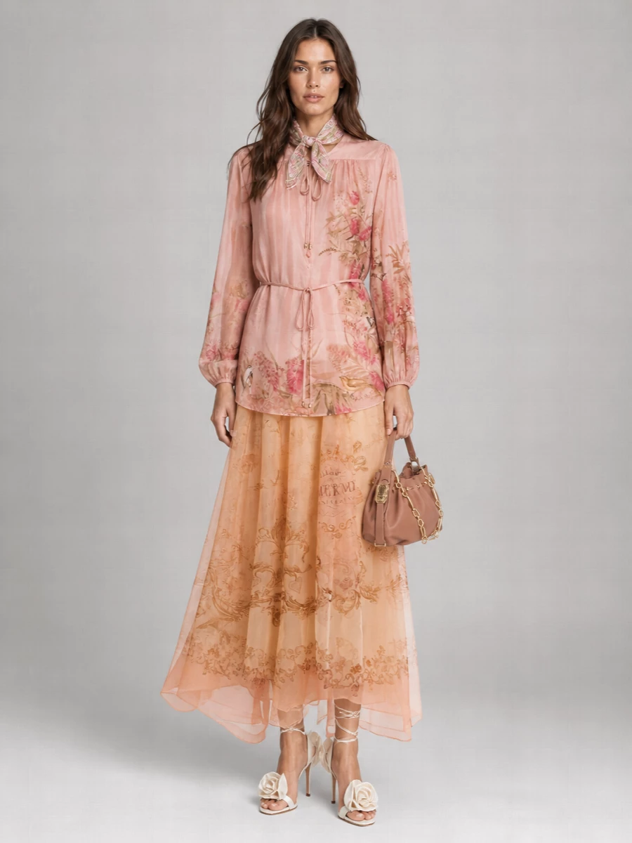 Zimmermann Silk Printed Maxi Skirt