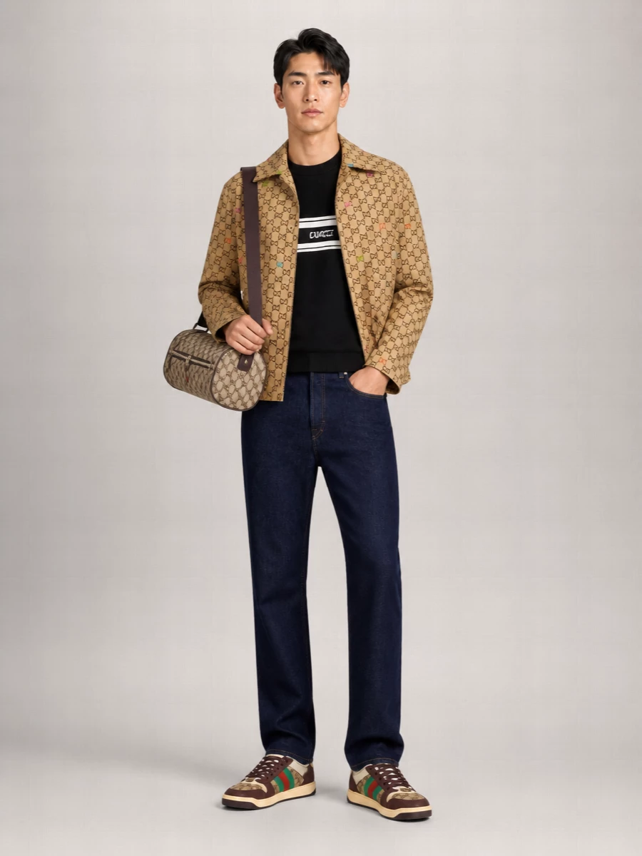 Gucci Gg Logo-Pattern Crossbody Bag