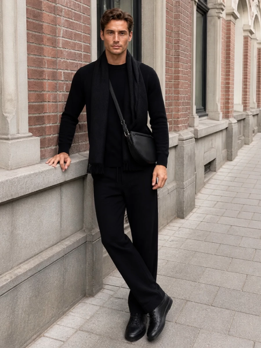 Fendi black relaxed trouser knit sneakers