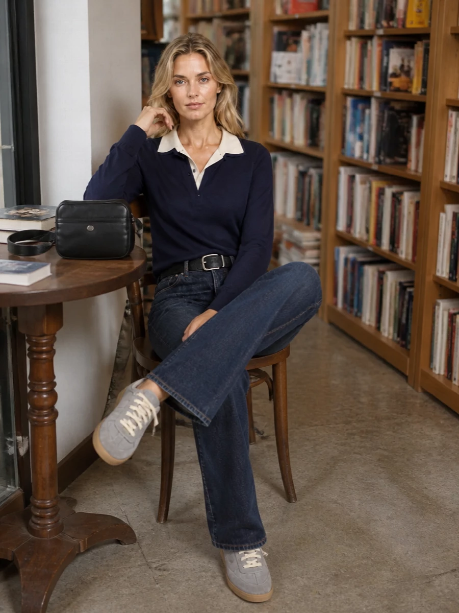 Acne studios jeans navy polo margiela sneakers