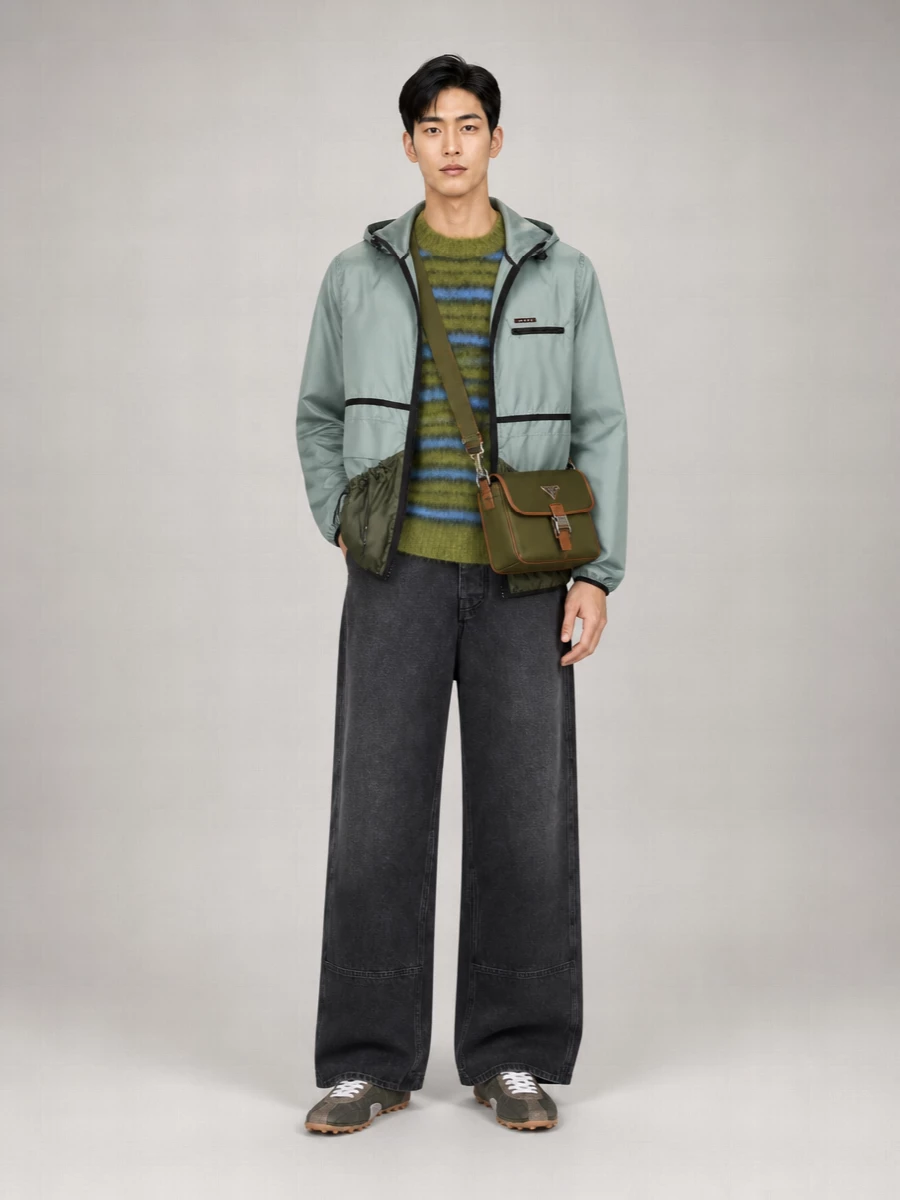 Marni Panelled Hooded Padded Jacket