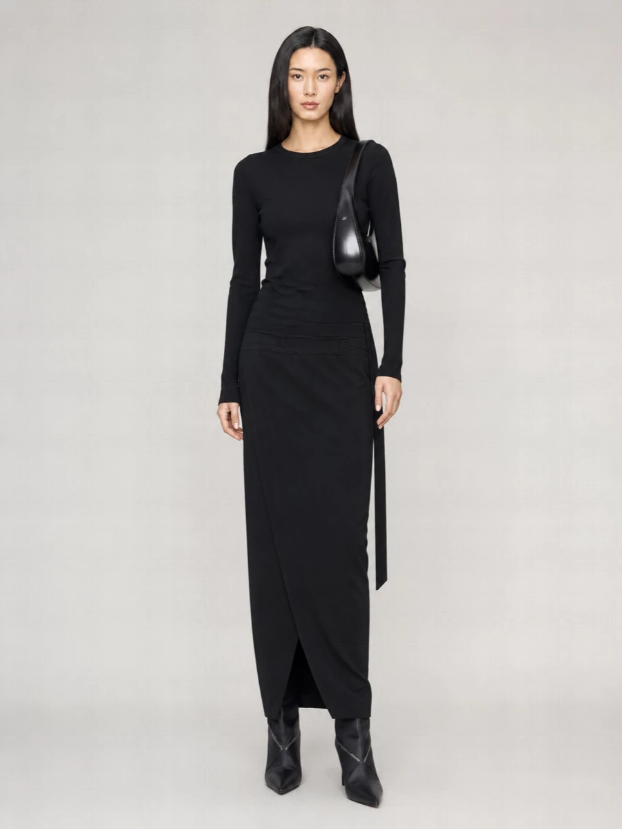 Rick Owens Drkshdw Skirt Column Overlapping Front Design