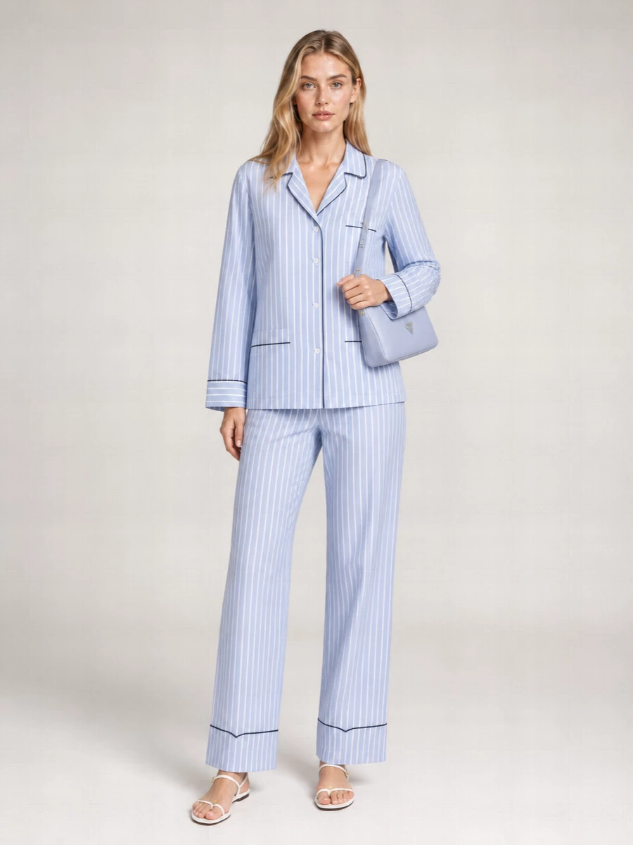 Prada Striped Straight-Leg Pyjama Bottoms