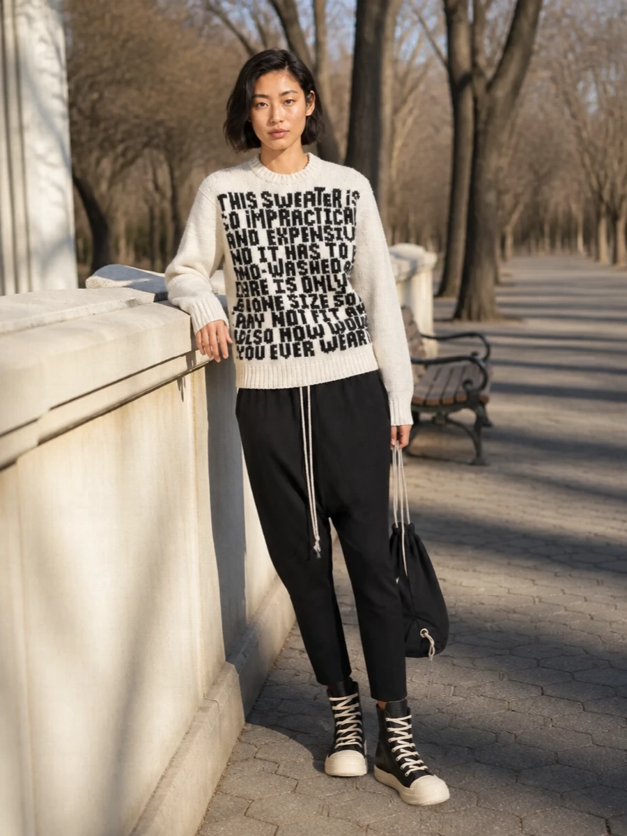 Erl sweater rick owens drop crotch outfit