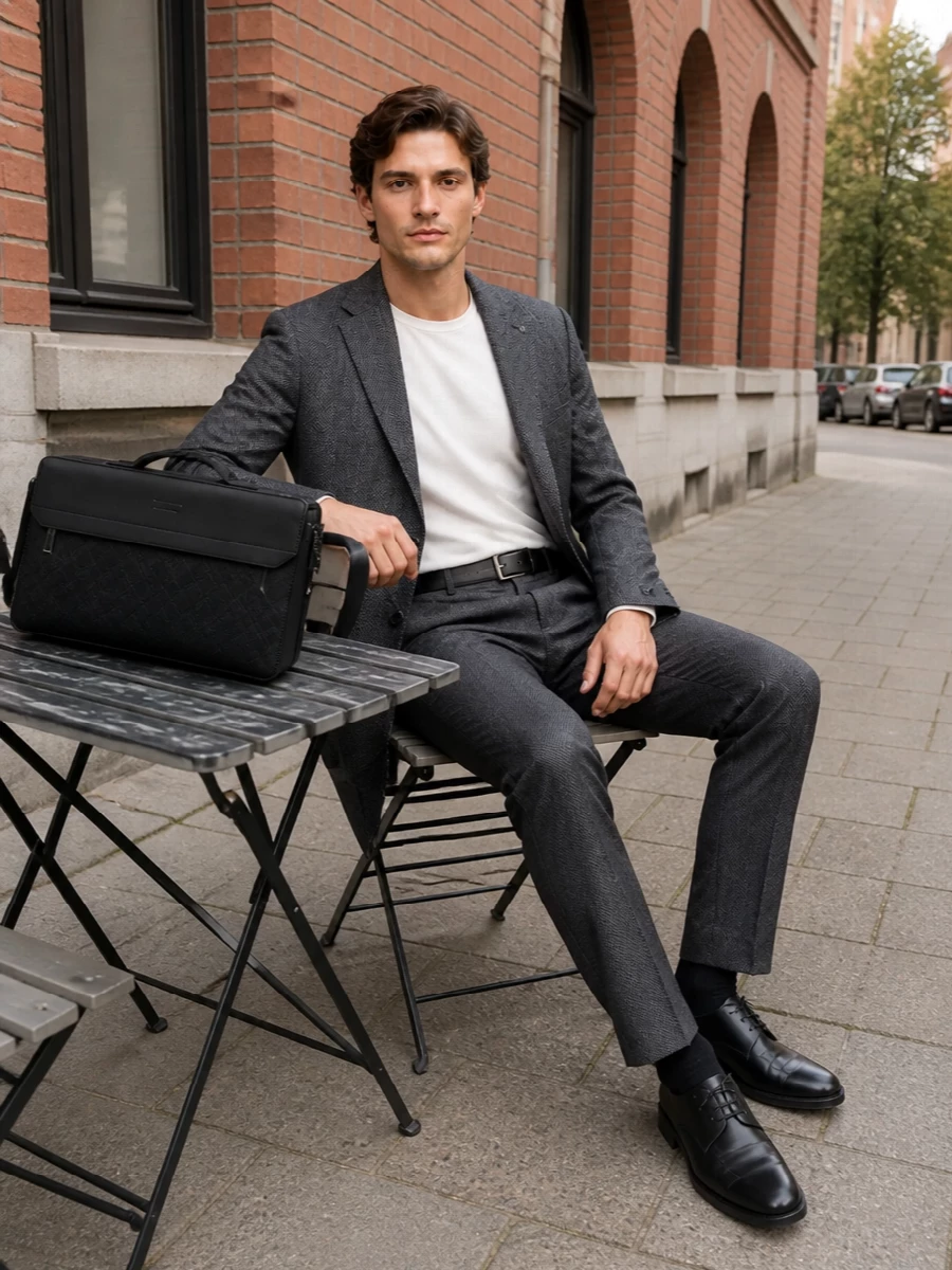 Tagliatore blazer pt torino trousers black derbies