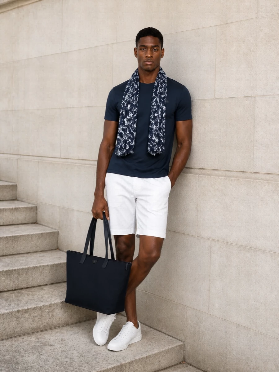 Michael kors navy tee white polo chino shorts