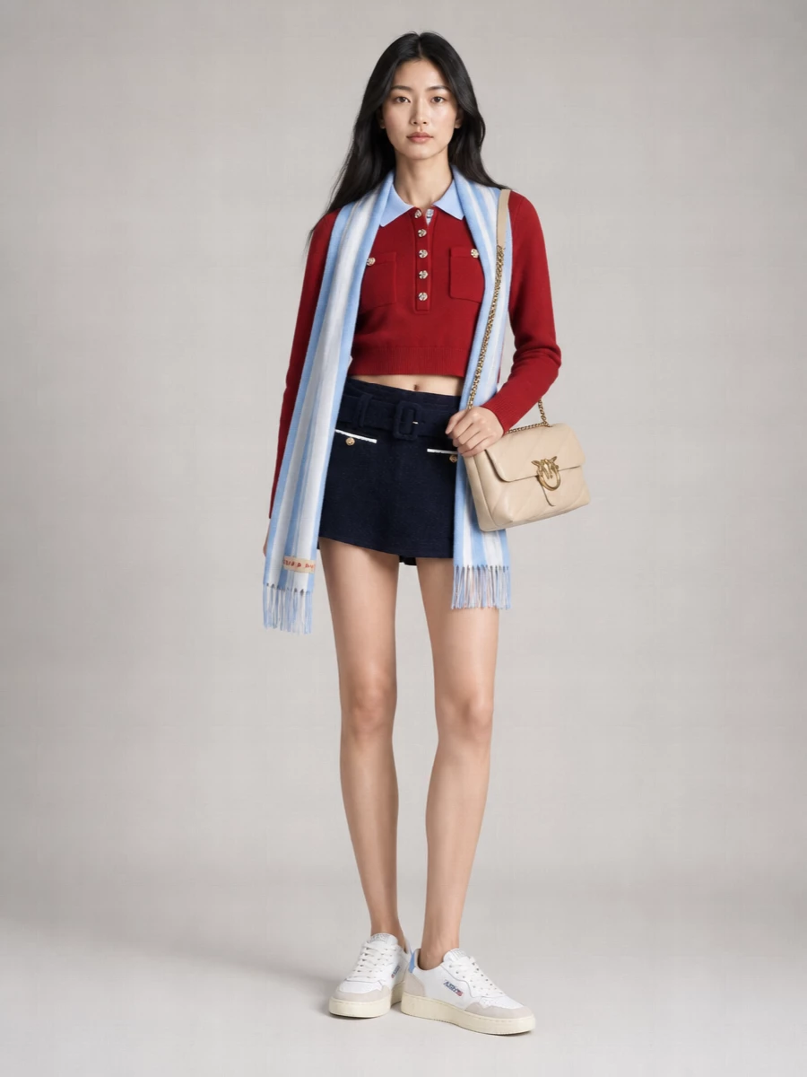 Self-Portrait Polo Sweater