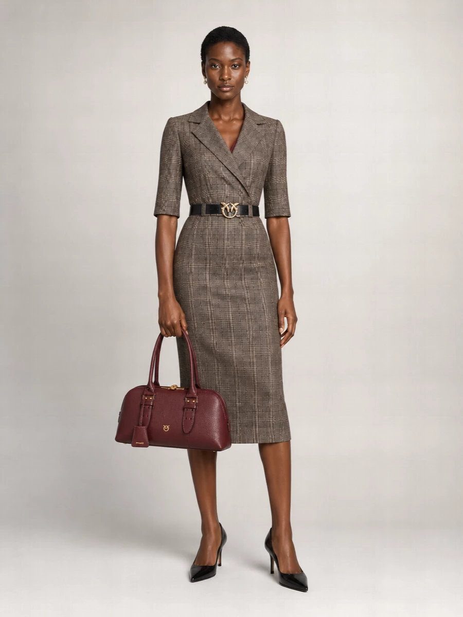 Pinko Wool Blend Tailored Dress