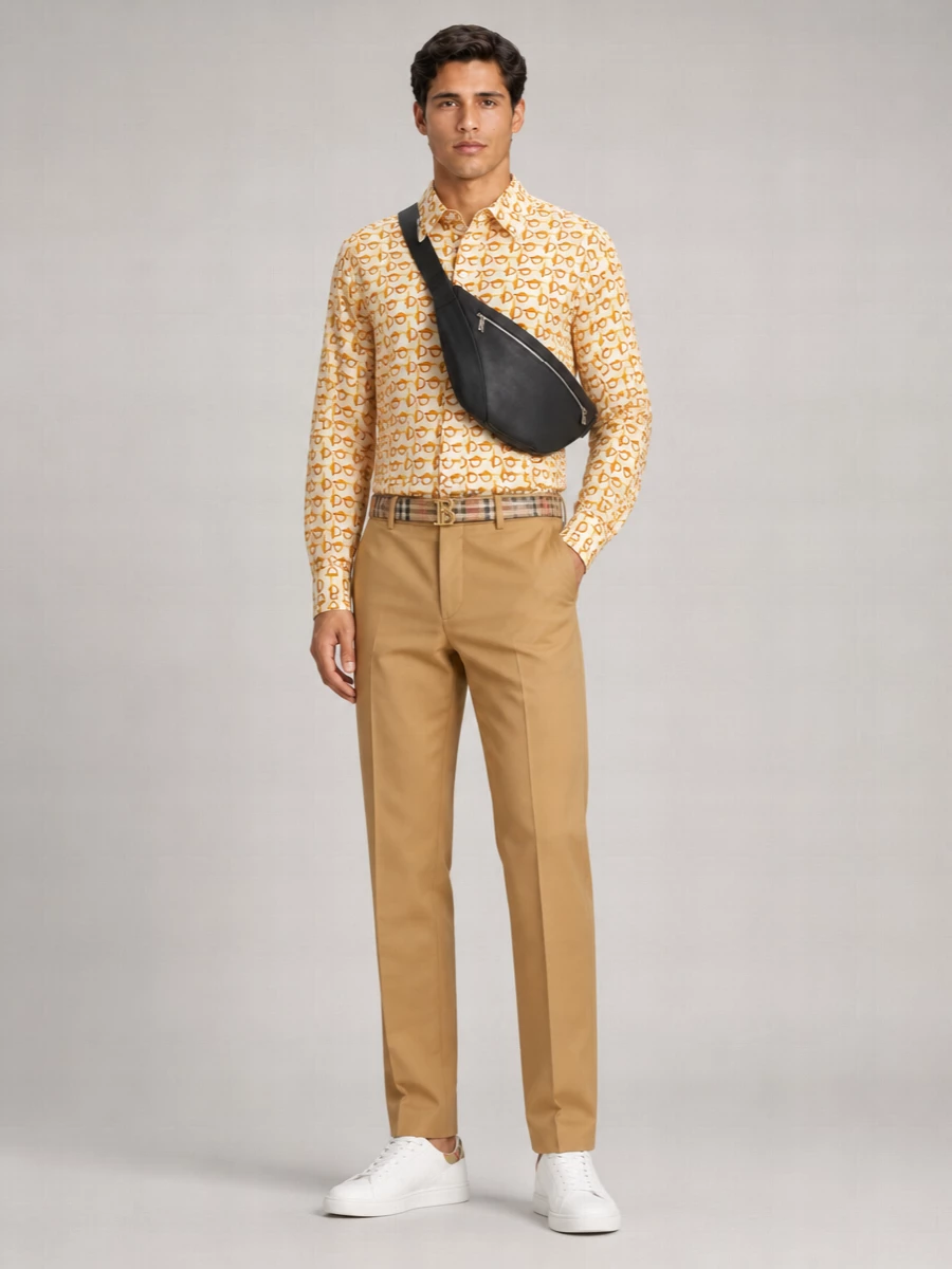 Burberry Silk Printed Oversized Shirt