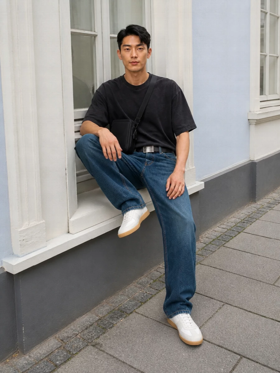 Isabel marant jeans margiela sneakers outfit