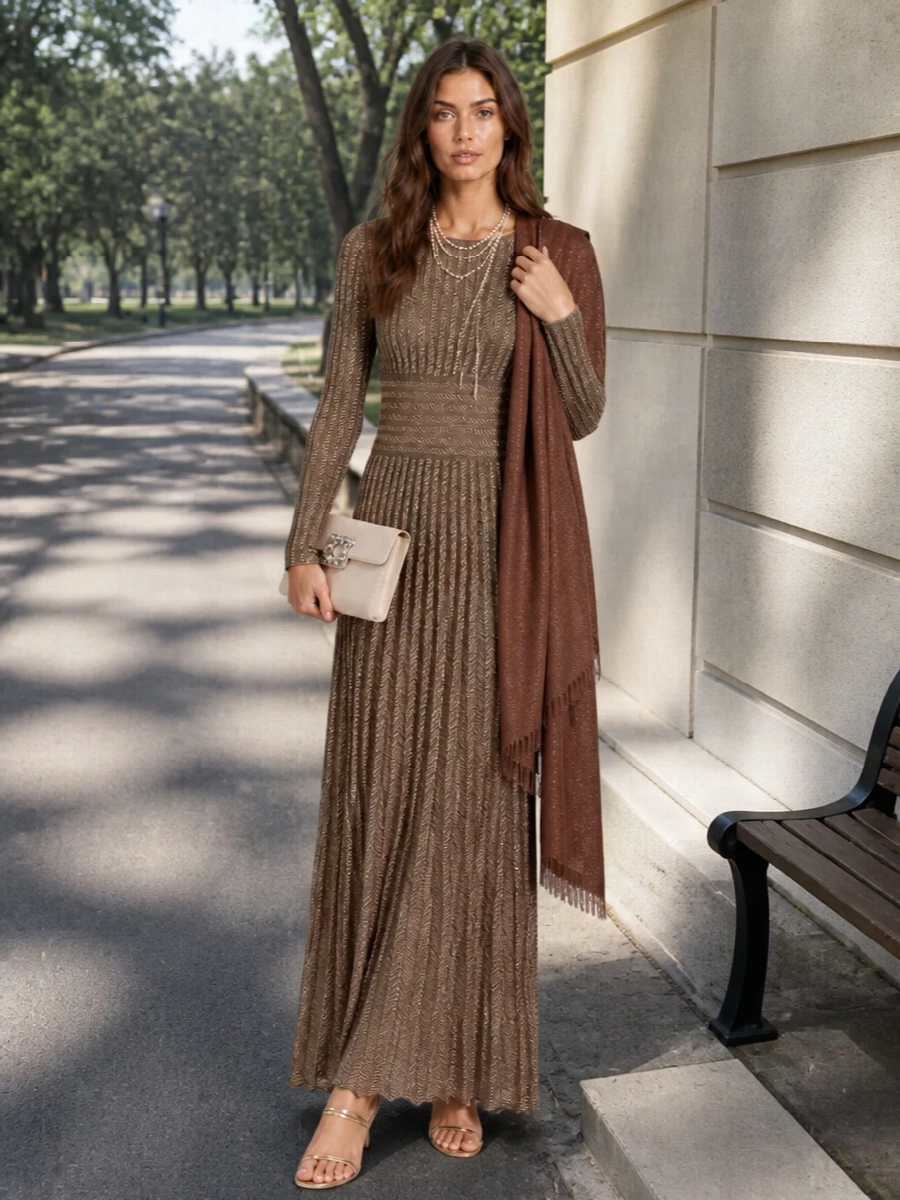 Missoni metallic evening dress louboutin heels