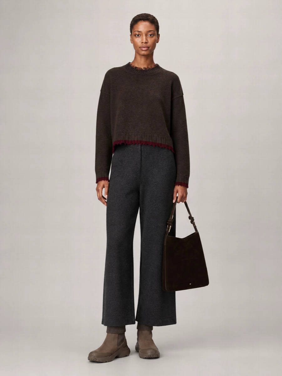 Anya Hindmarch Na Suede Leather Shoulder Bag