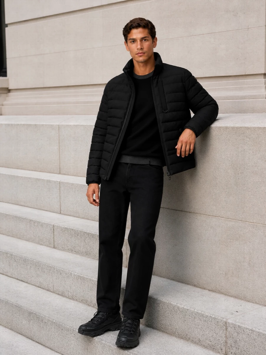 Moose knuckles jacket black jeans moncler sneakers