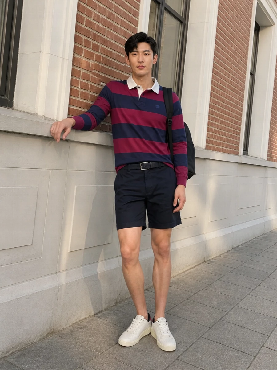 Timberland rugby polo navy shorts sneakers