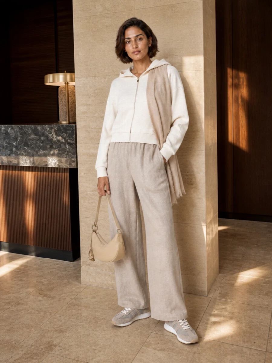 Fabiana filippi hoodie taupe trousers runners
