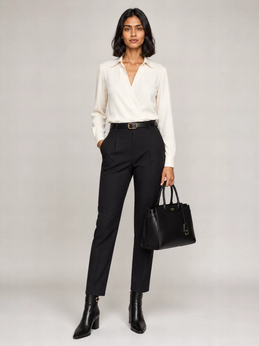 Alberta Ferretti High-Rise Pleated Straight-Leg Tailored Trousers
