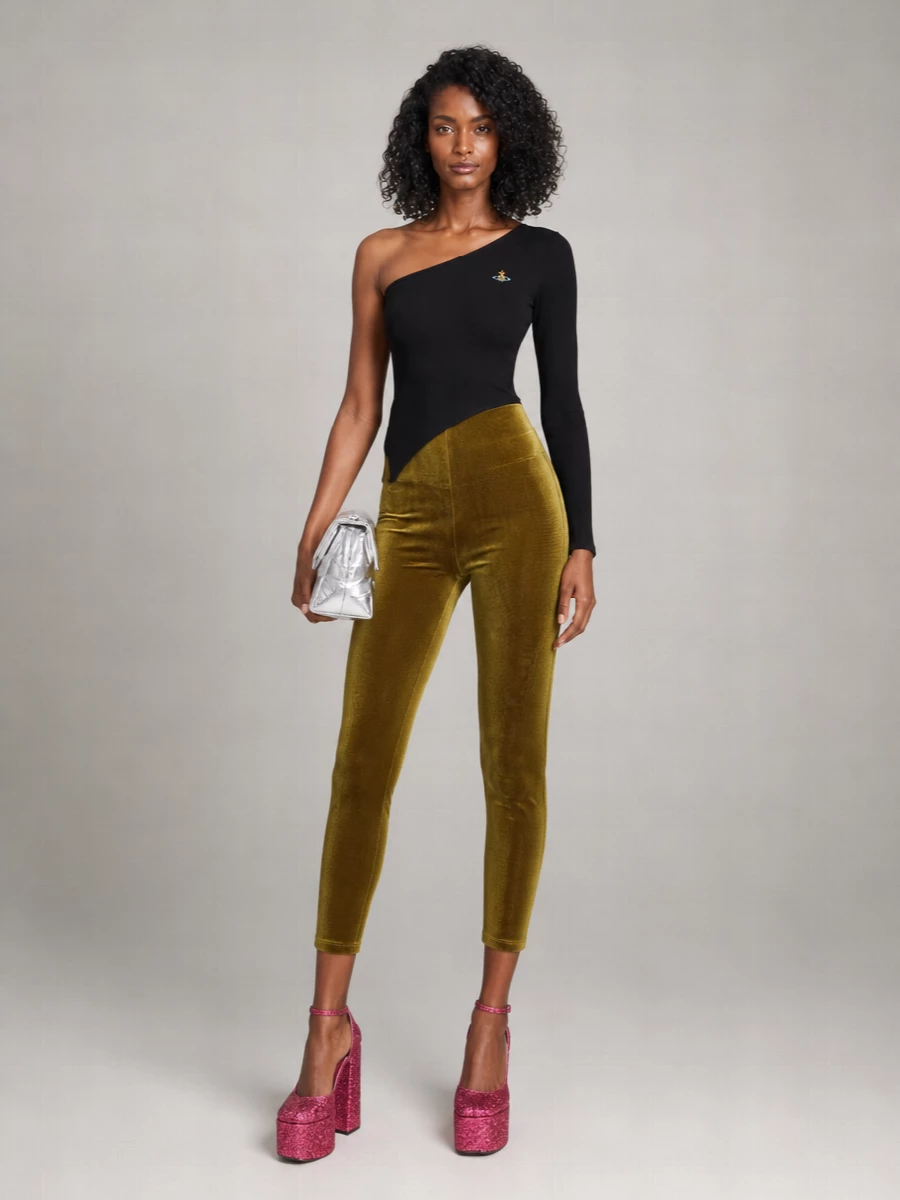 Vivienne Westwood Ribbed Asymmetric One-Shoulder Long-Sleeve T-Shirt