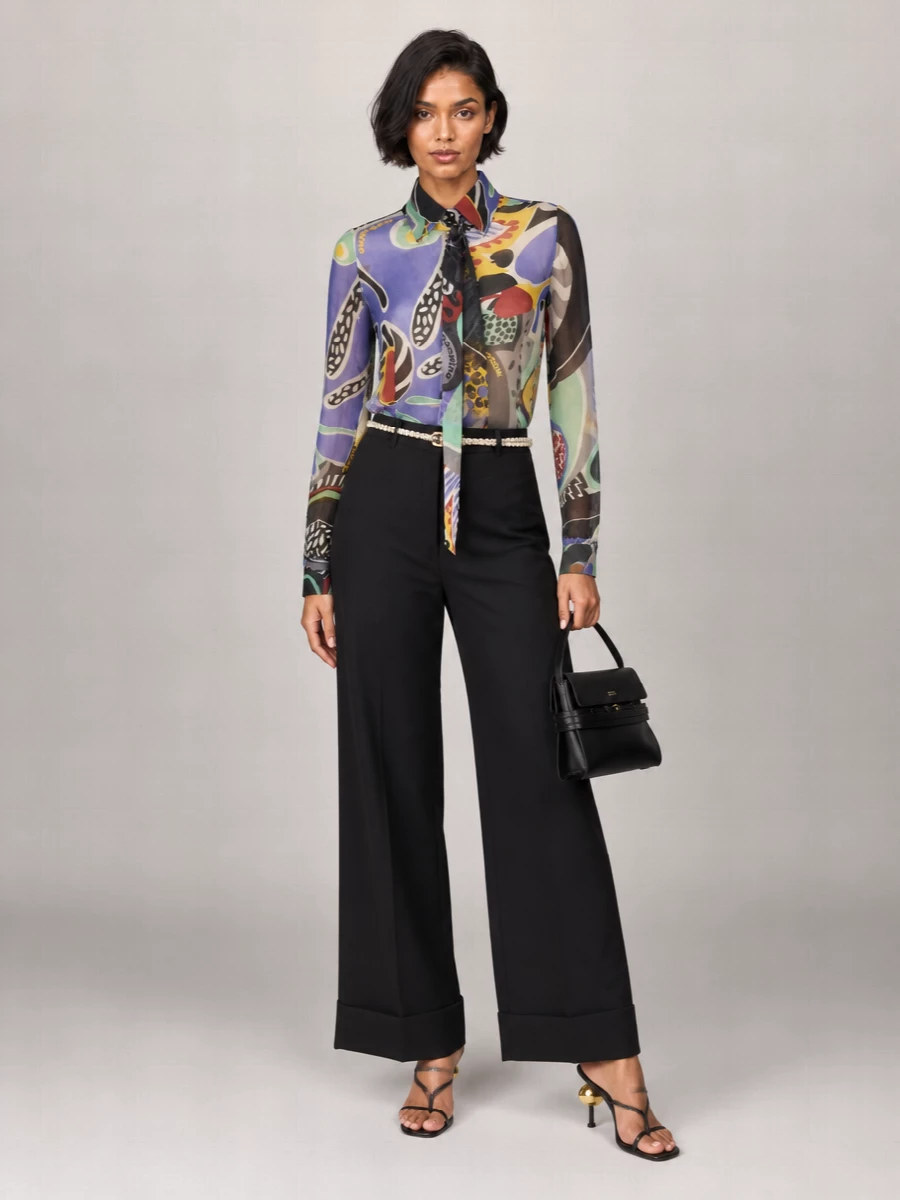 Moschino Silk Psychedelic Print Blouse
