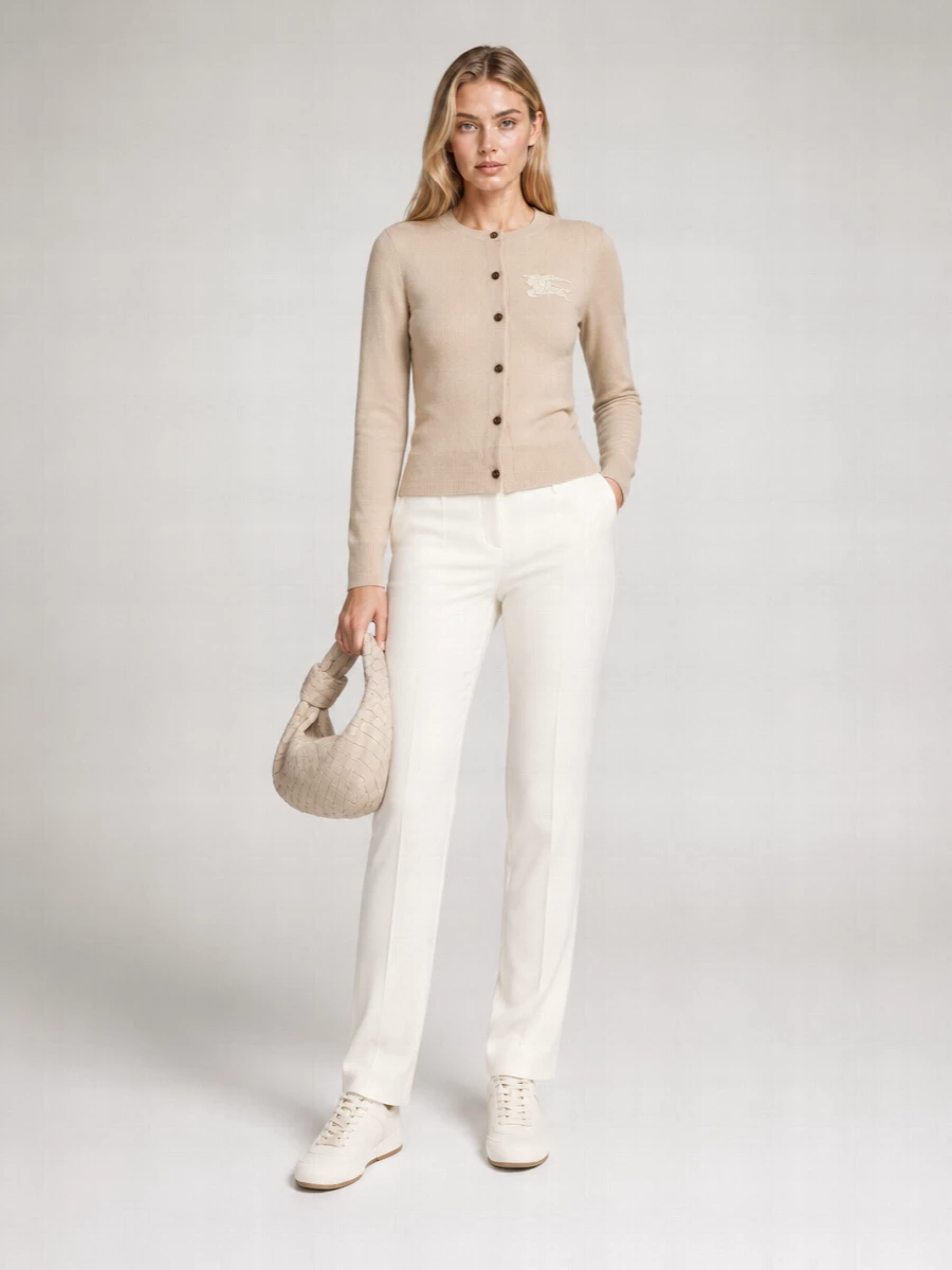 Burberry Ribbed Cotton Wool Cardigan