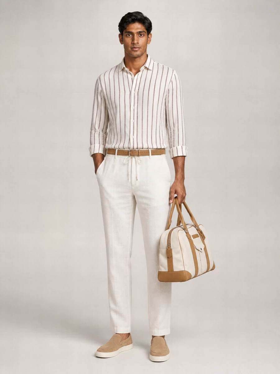Brunello Cucinelli Linen Straight-Leg Trousers