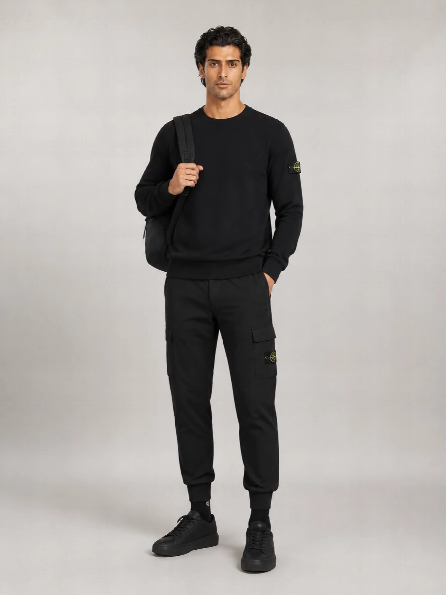 Stone Island Wool Crew Neck Sweater Long Sleeves Ribbed