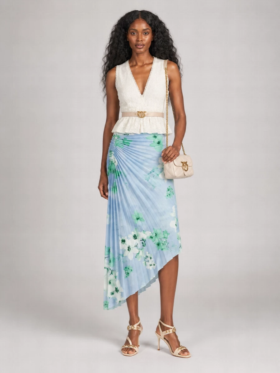Pinko Pleated Midi Skirt