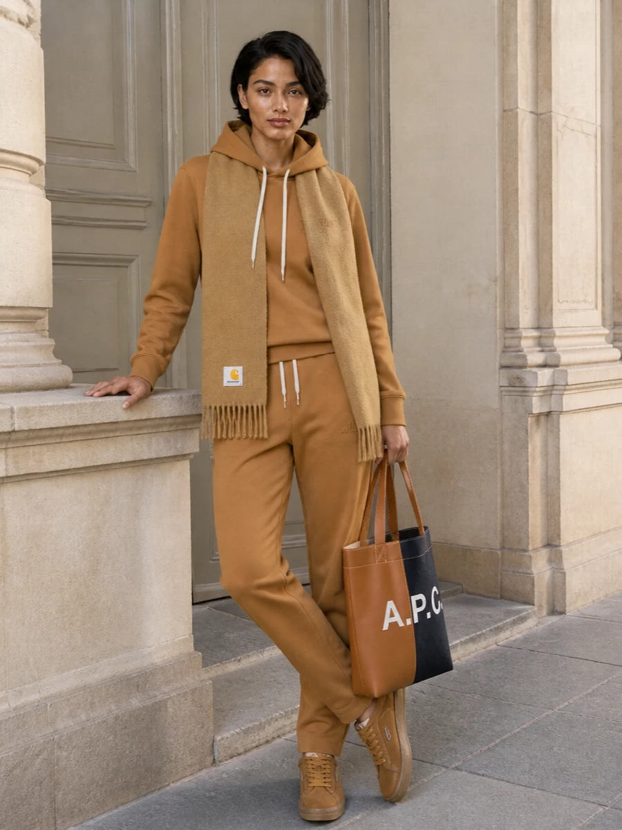 Autry camel track pants hoodie apc tote