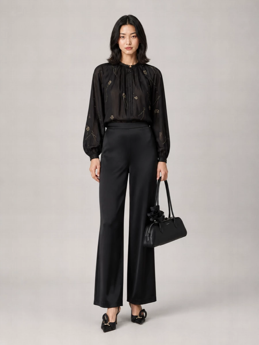 Forte Forte Embroidered Band Collar Blouse