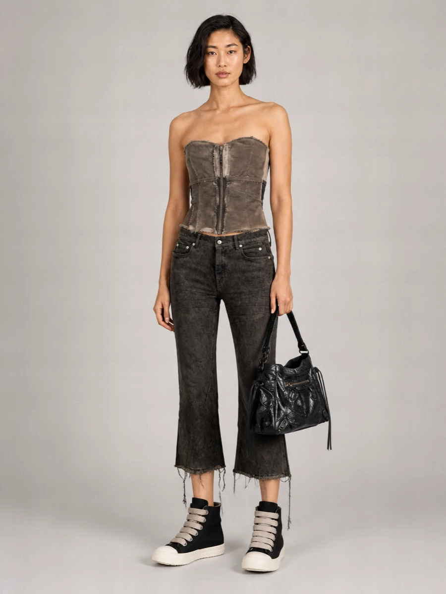 Balenciaga Crush Lamb Leather Shoulder Bag