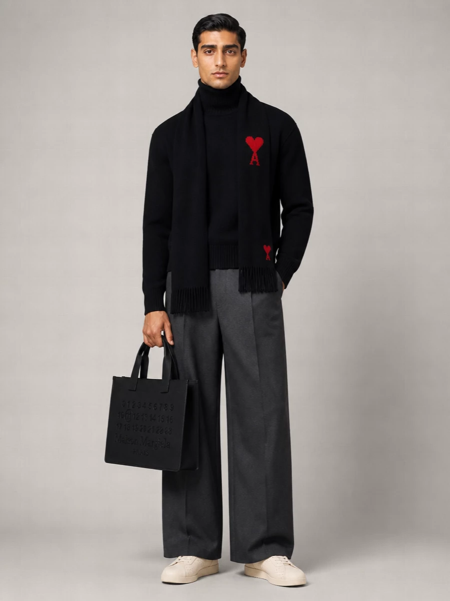 Ami Paris Wool Turtleneck Sweater
