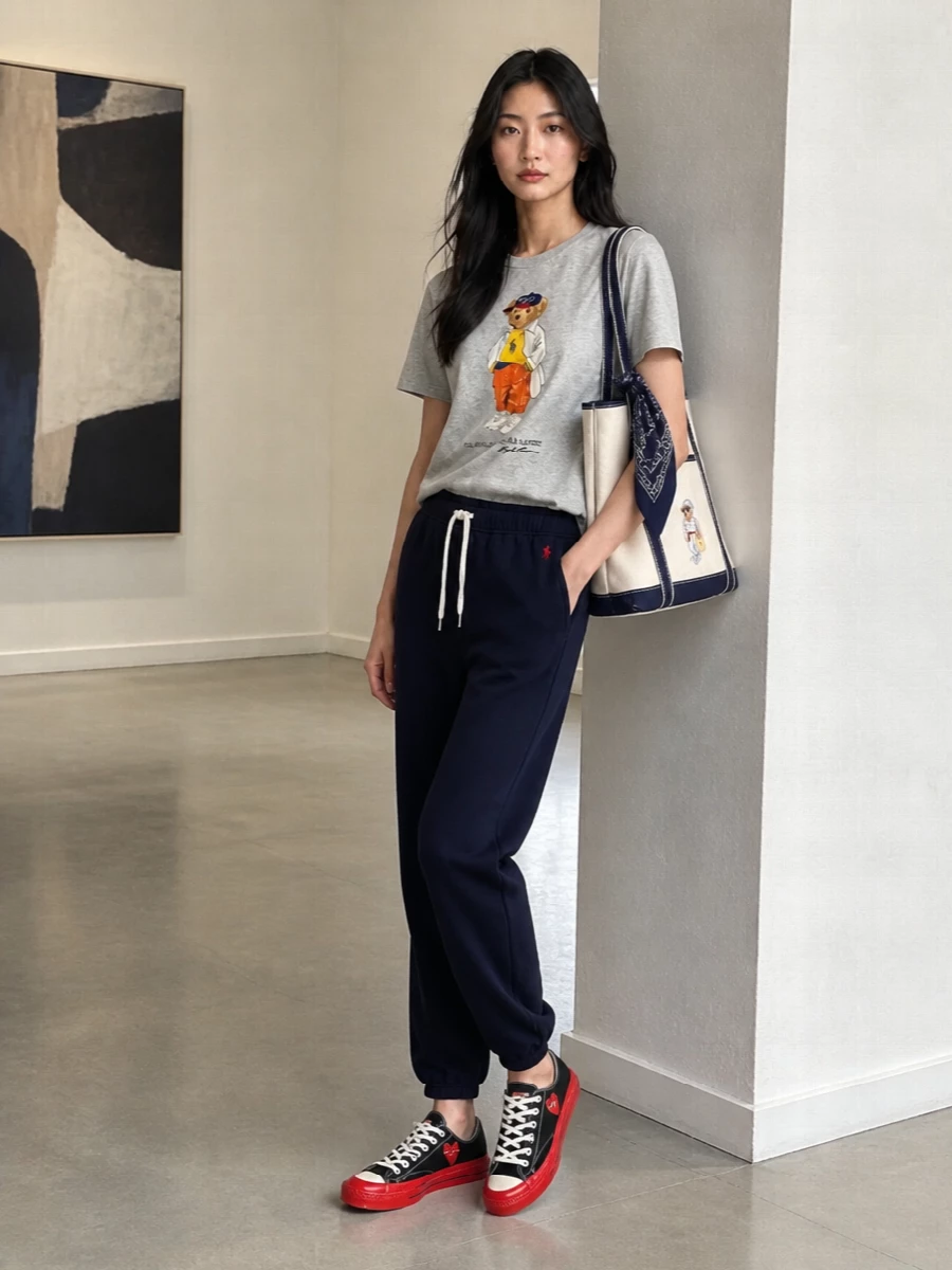 Polo ralph lauren polo bear tee navy joggers