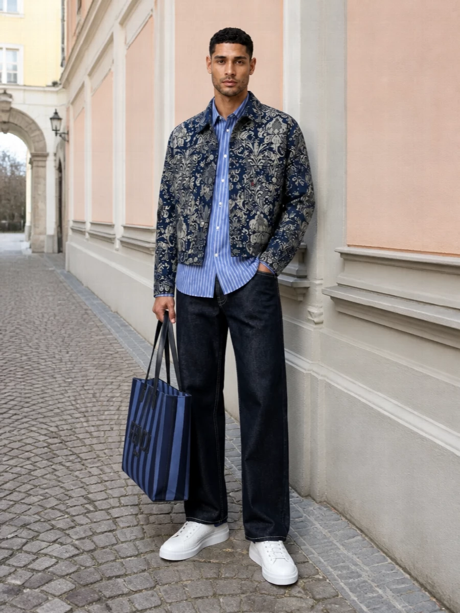 Junya watanabe jacket raw denim sneakers