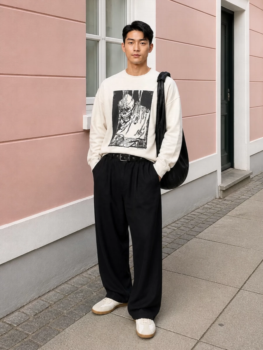 Our legacy graphic sweatshirt wide leg trousers