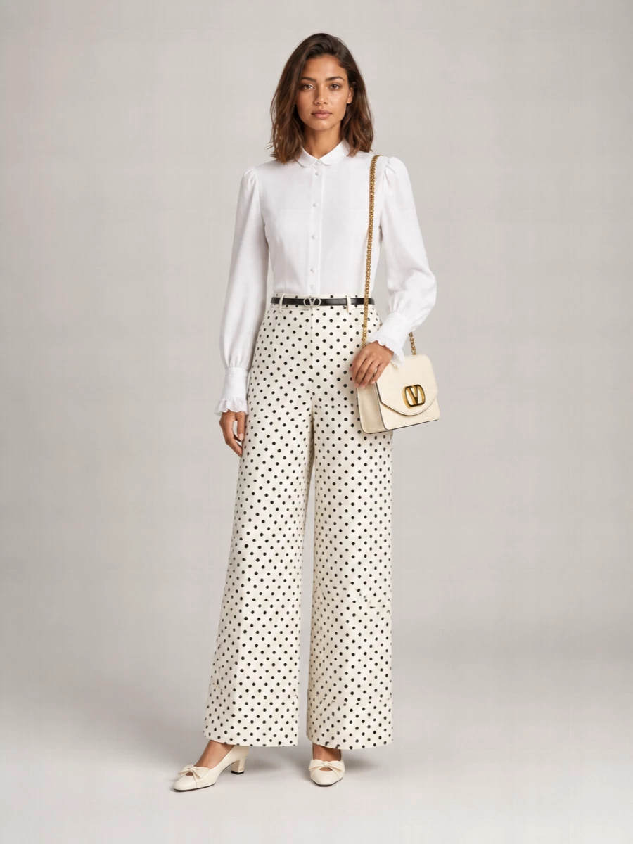 Valentino Printed Wide-Leg Trousers