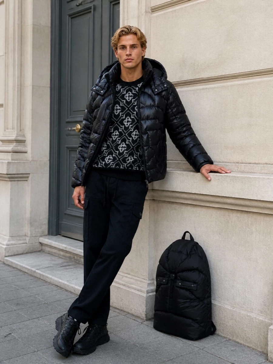 Casablanca puffer moncler cargo pants sneakers