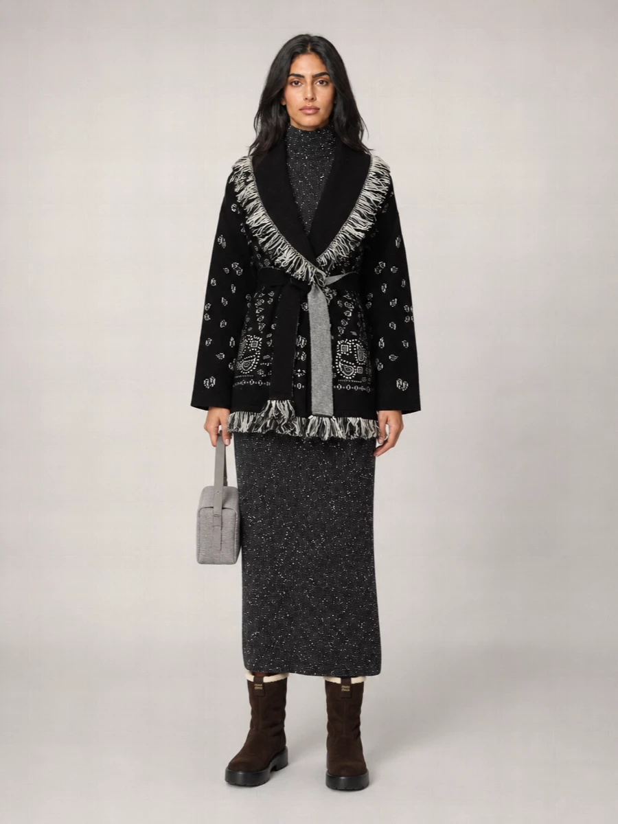 Alanui Cashmere Bandana Jacquard Cardigan