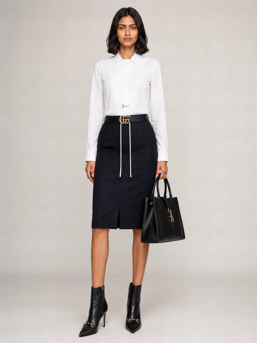 Gucci Silk Faille Pencil Skirt