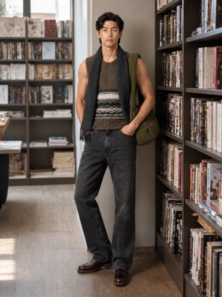 Our legacy vest faded black jeans boots