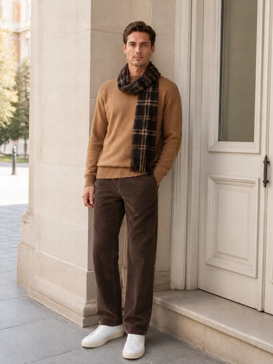 Celine camel sweater brown corduroy trousers