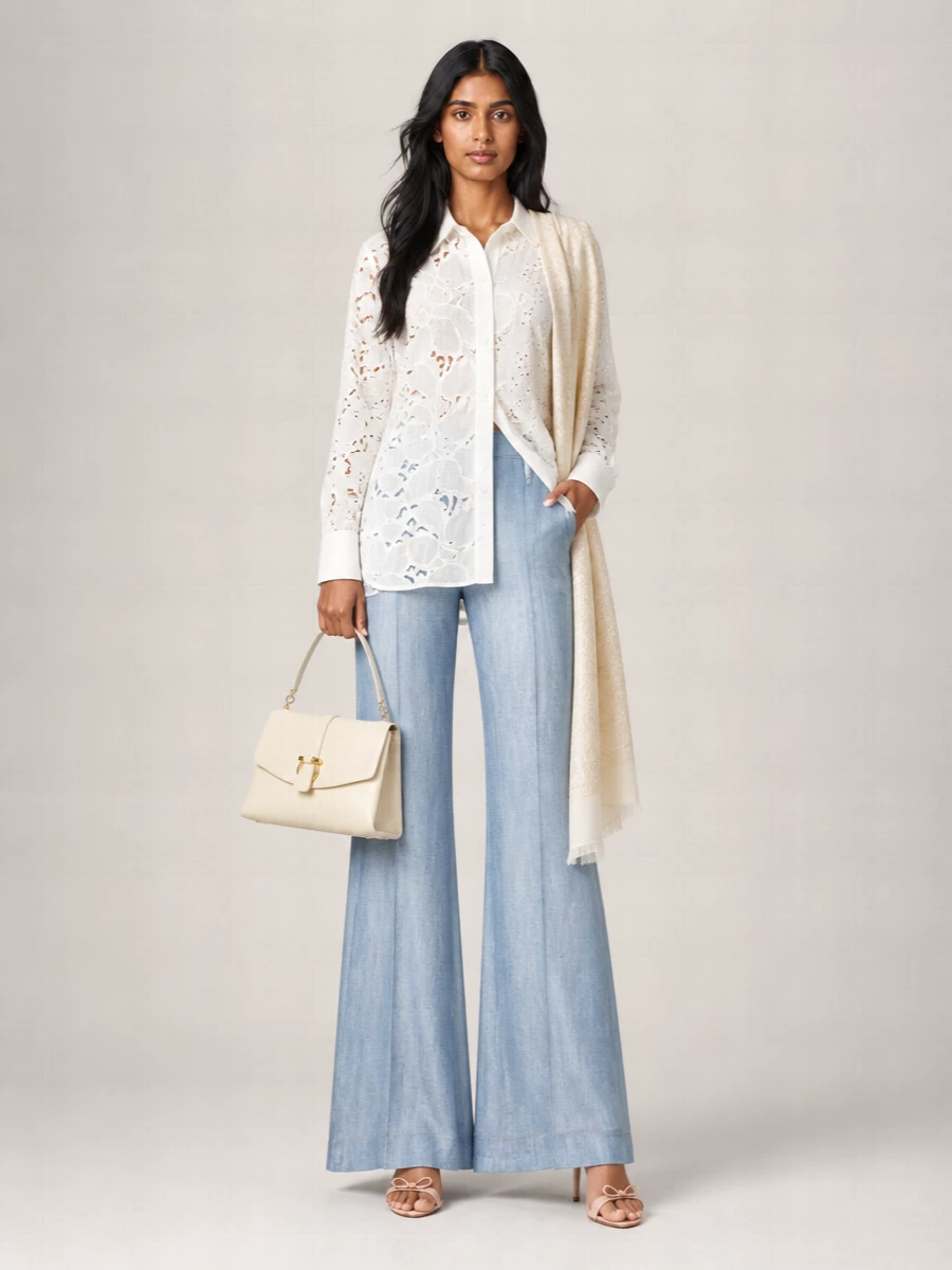 Ermanno Scervino High-Rise Wide-Leg Trousers