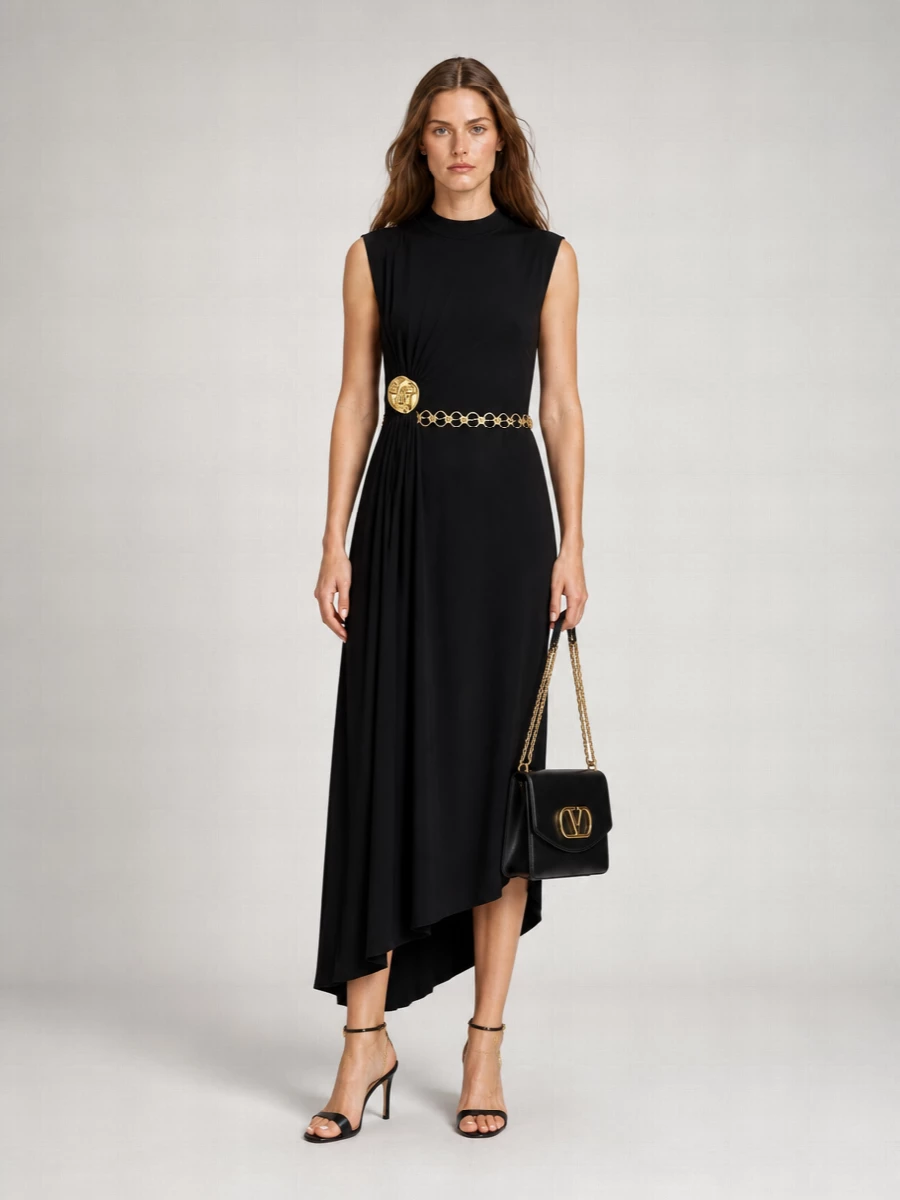 Givenchy Leather Chain-Link Heel Sandals