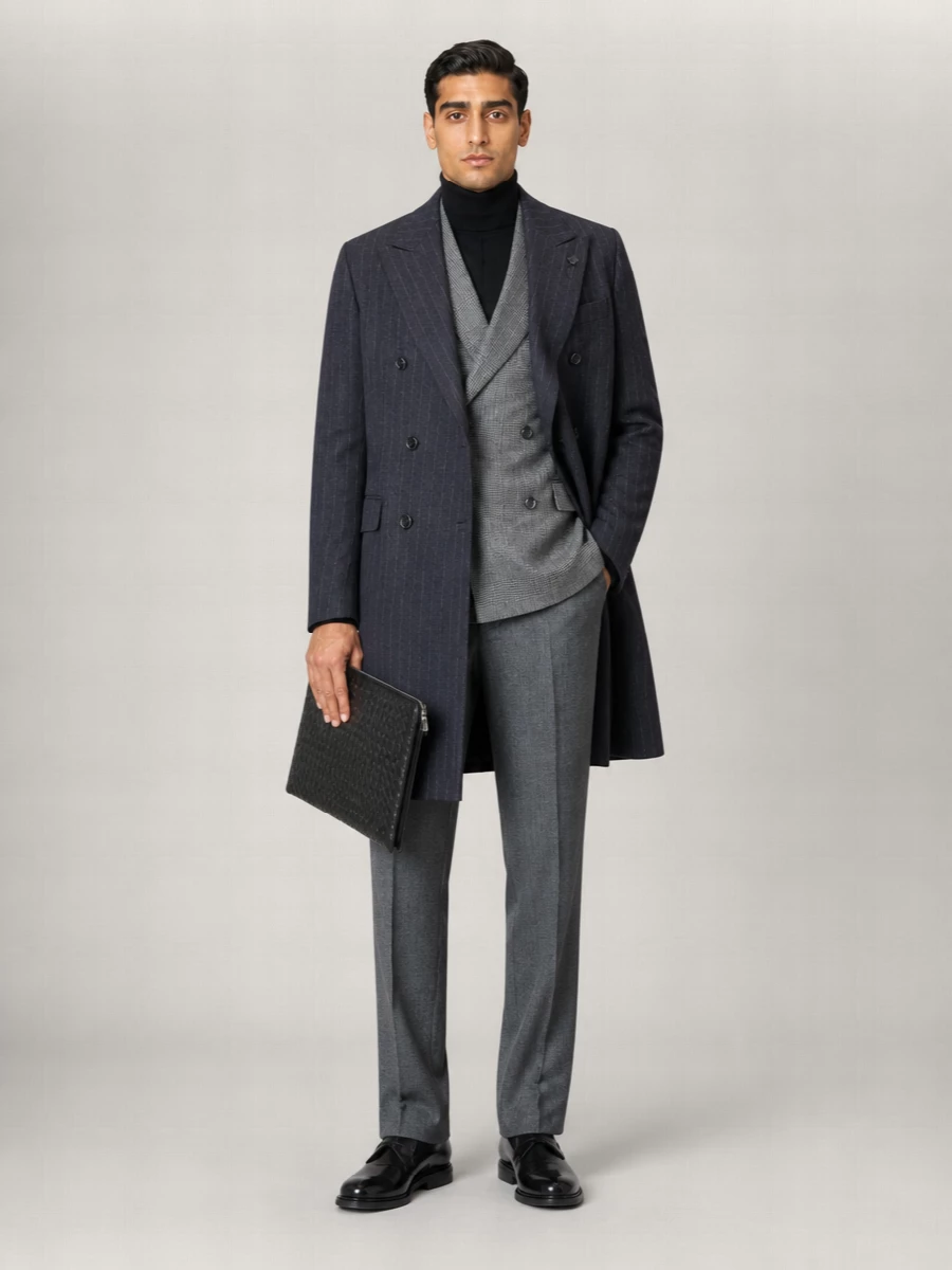 Lardini Cashmere Double Breasted Coat