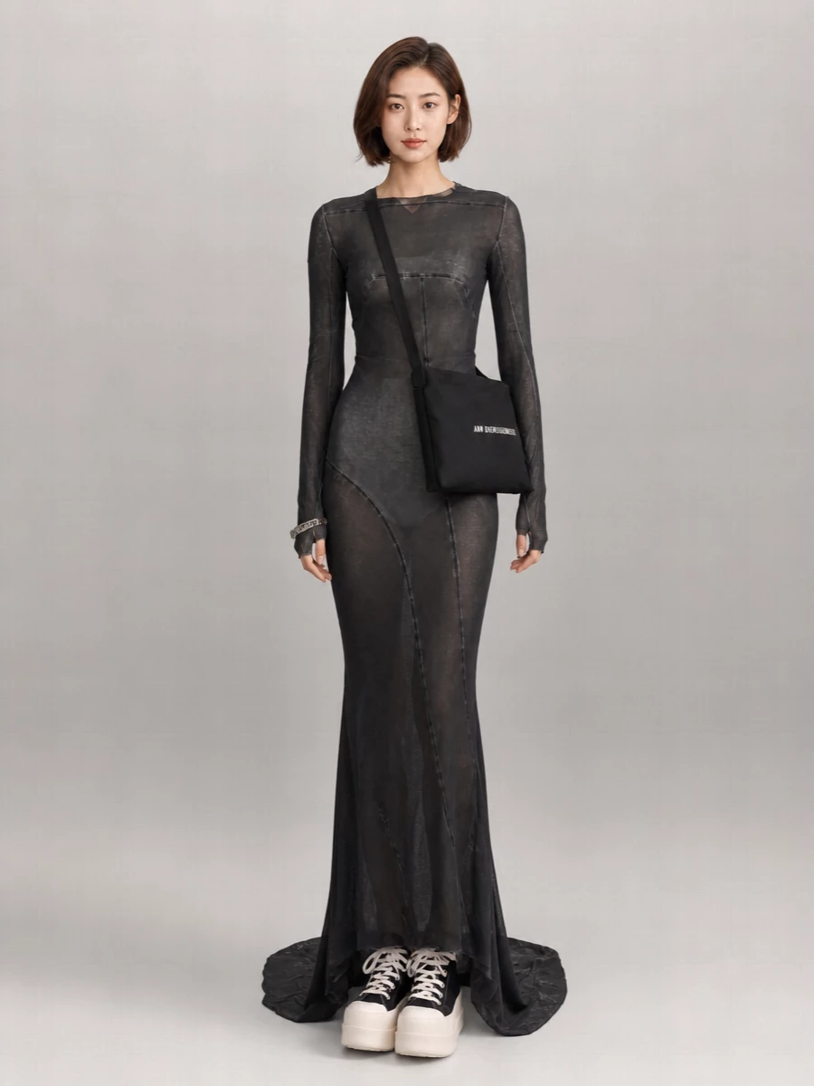 Rick Owens Drkshdw cotton maxi dress