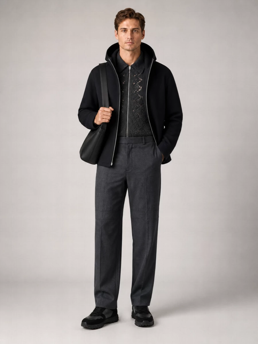 Jil Sander Virgin Wool Hooded Blouson Jacket