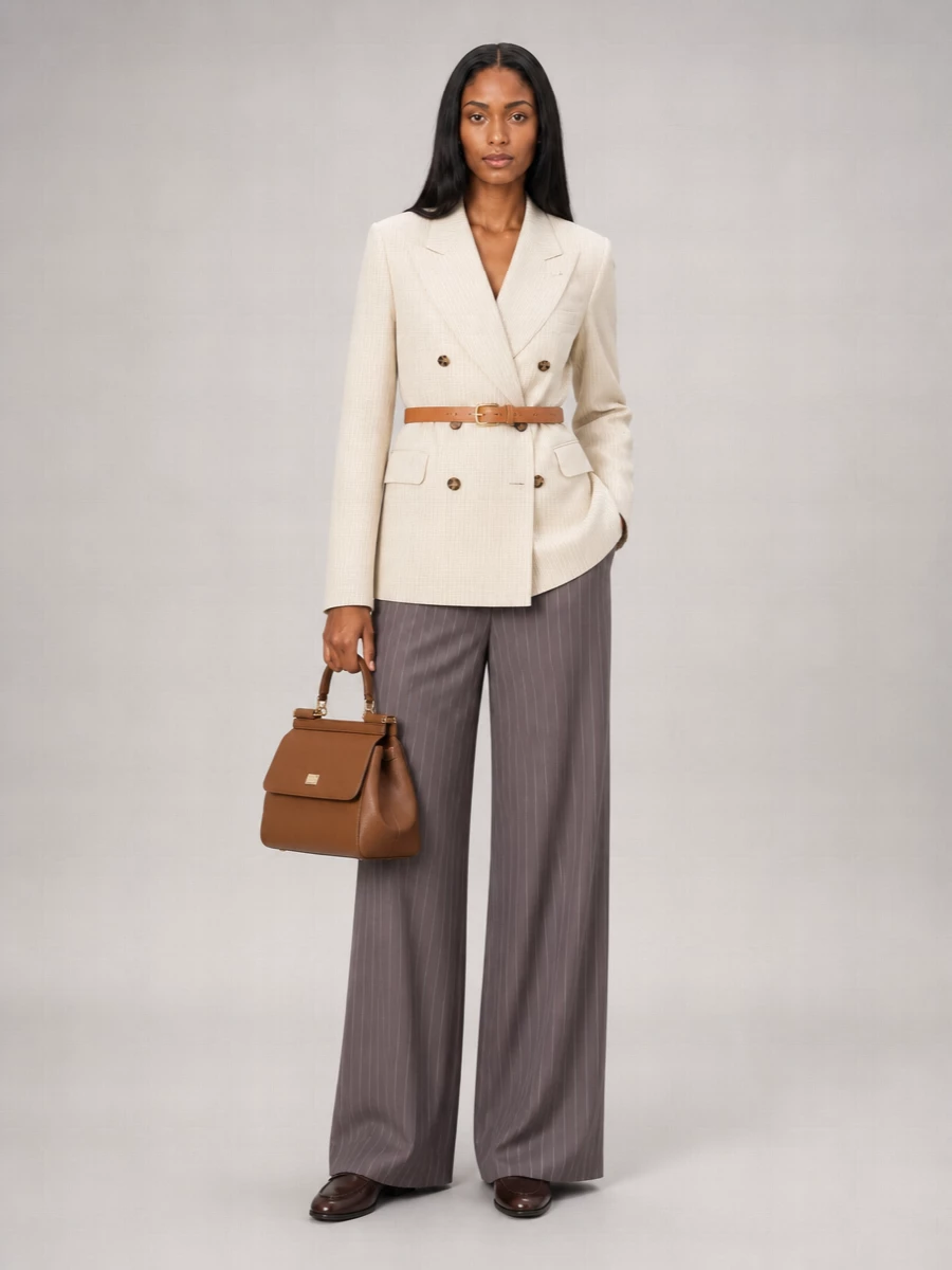 Dries Van Noten Striped Double-Breasted Blazer