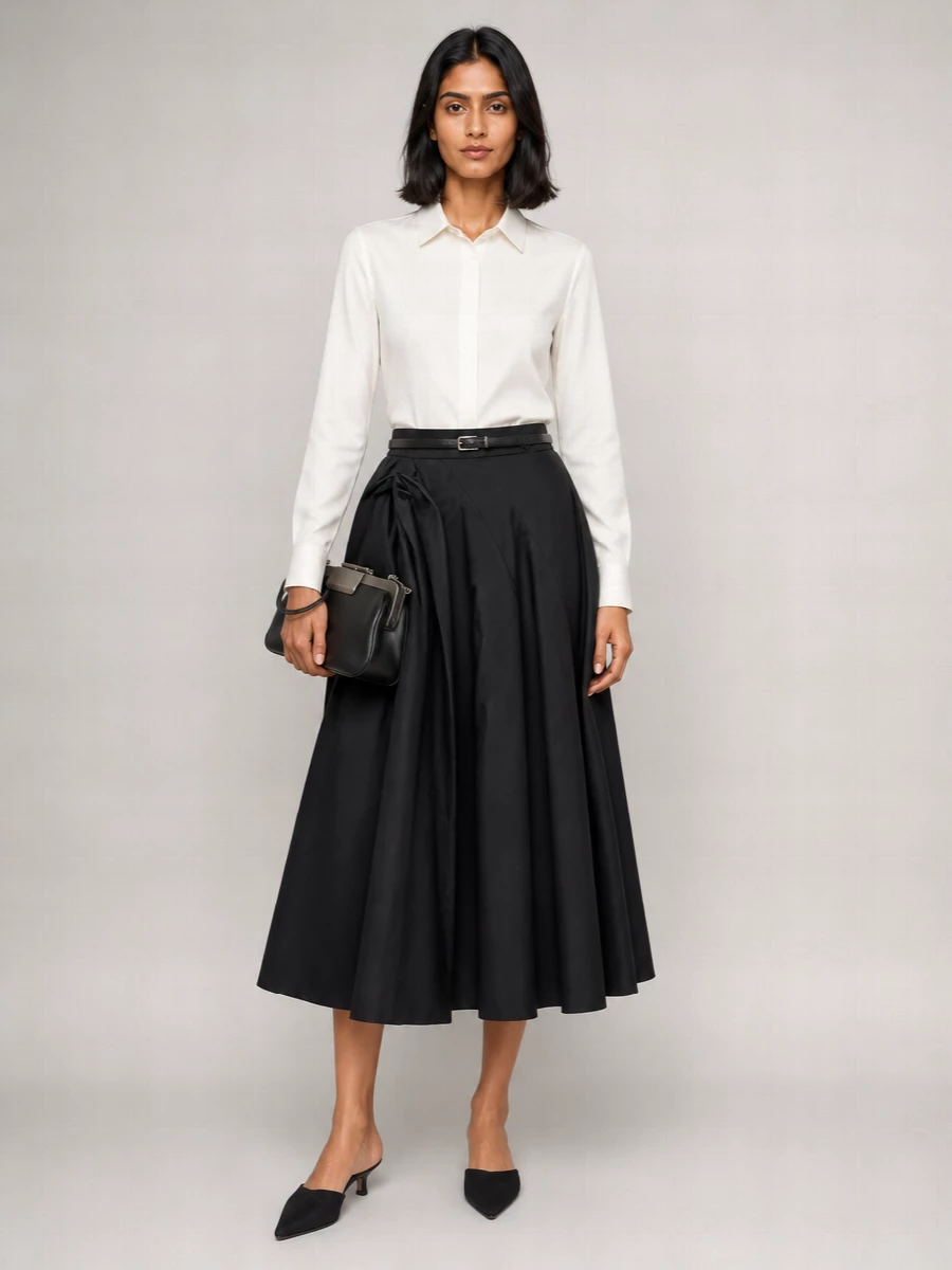 Max Mara silk-blend high-rise pleated maxi skirt