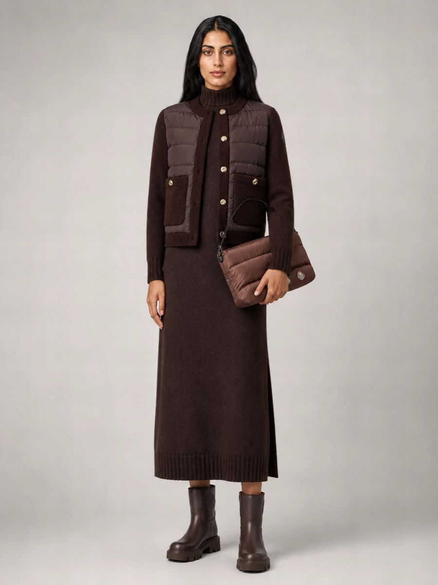 Moncler Knit And Nylon Cardigan