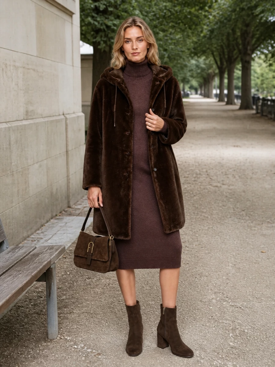 Mm6 furla chocolate brown winter outfit