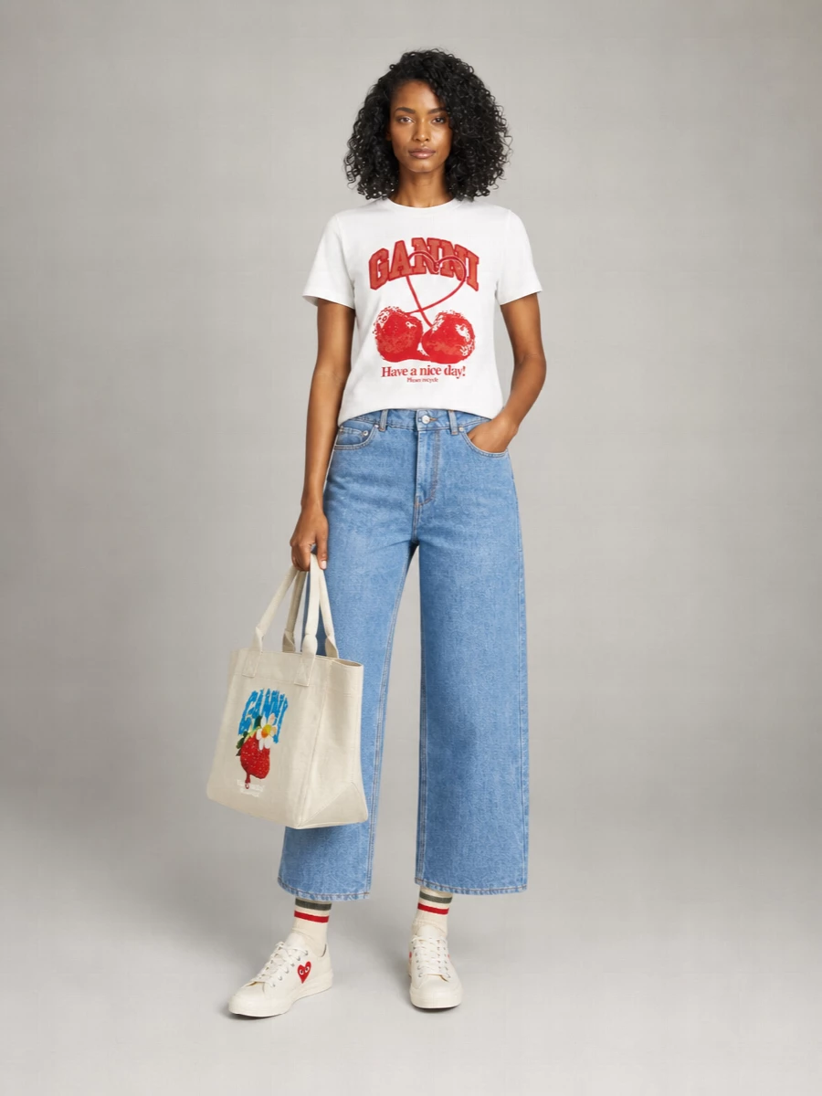 Ganni Medium Recycled Cotton Tote Bag